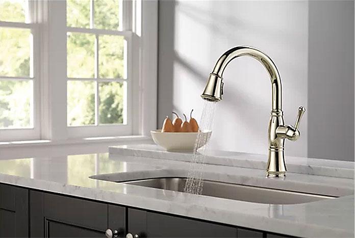 Delta Cassidy Pull Down Low Flow Kitchen Faucet