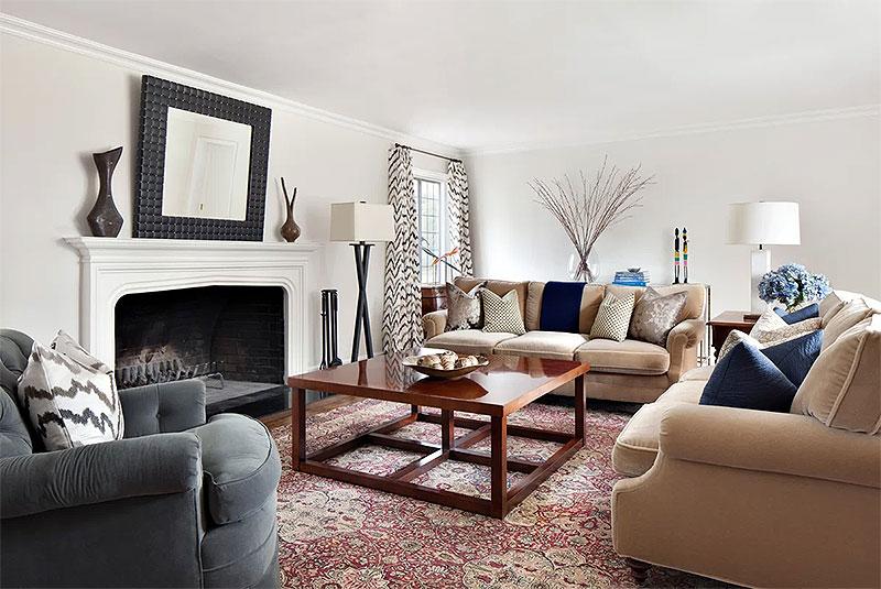 Living Room Layout with Large Coffee Table