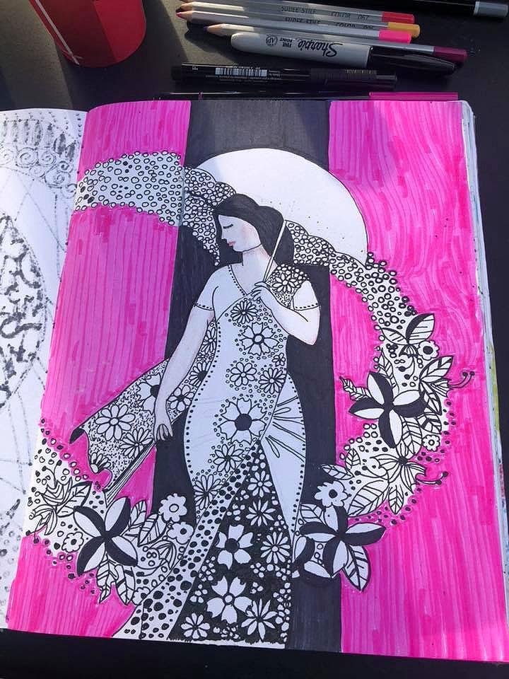 An Evening at Starbucks – Sharpie Art by Kemly Verde