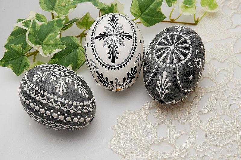 Black and White Painted Easter Eggs