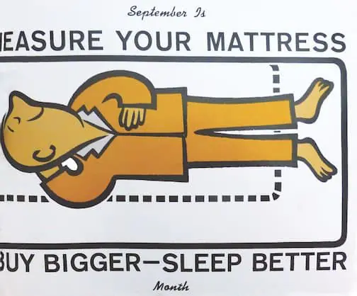 Buy Bigger Sleep Better vintage bed mattress ad