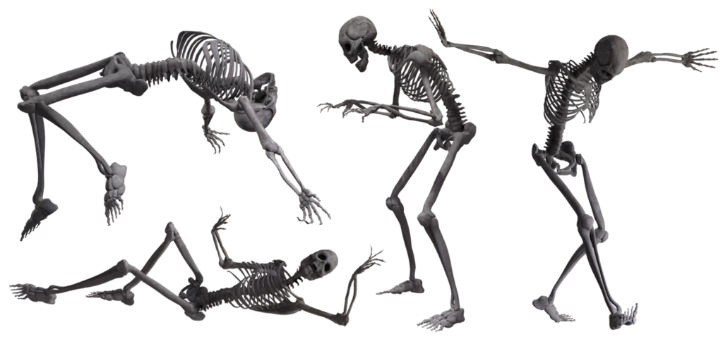 Active Skeletons Free Halloween Printable Clip Art