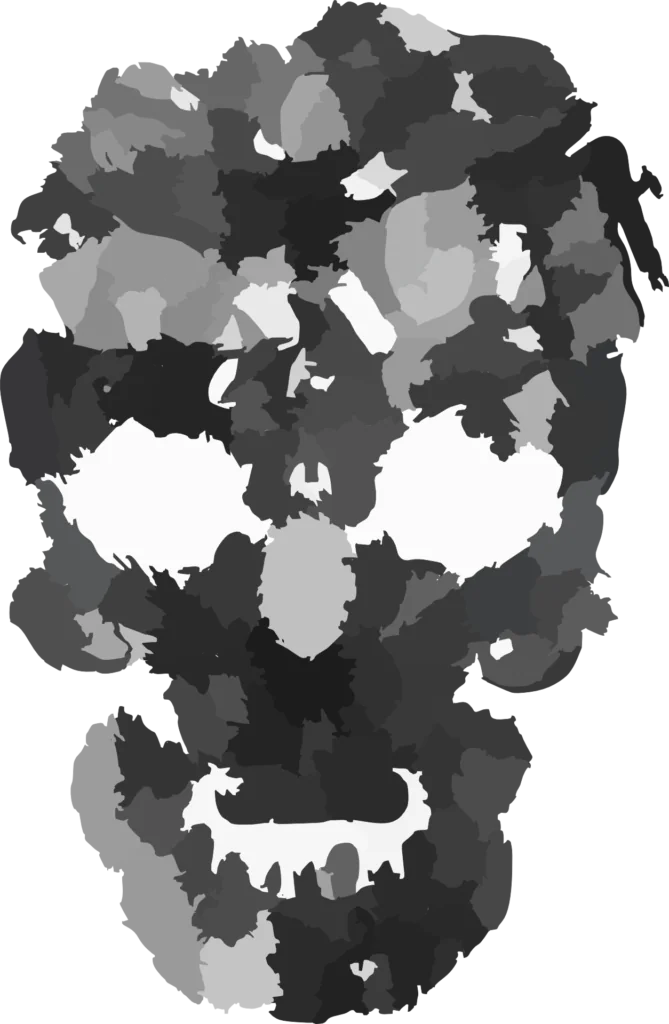 Camo Skull Face Halloween Printable Clip Art