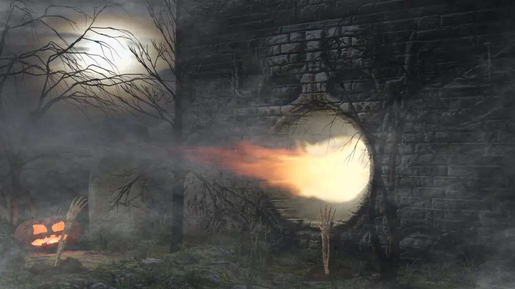 Fire Breathing Building | Printable Halloween Art