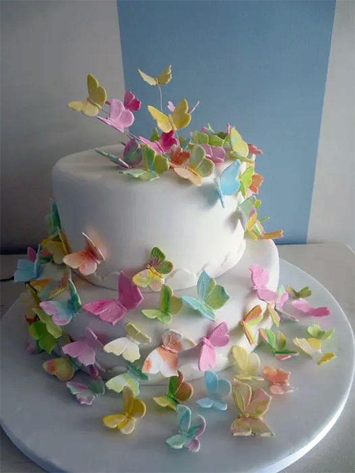 Floating Pastel Butterfly Cake