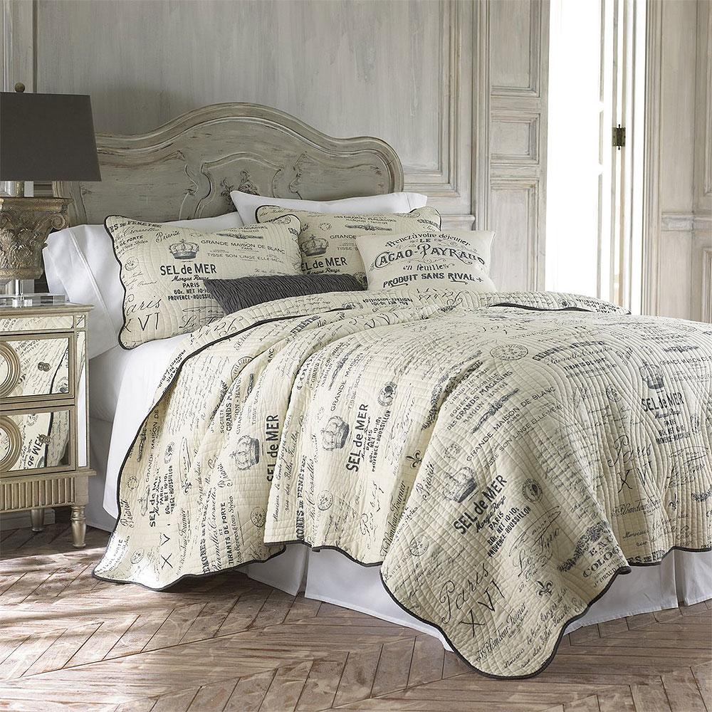 French Country Script Bedroom Design