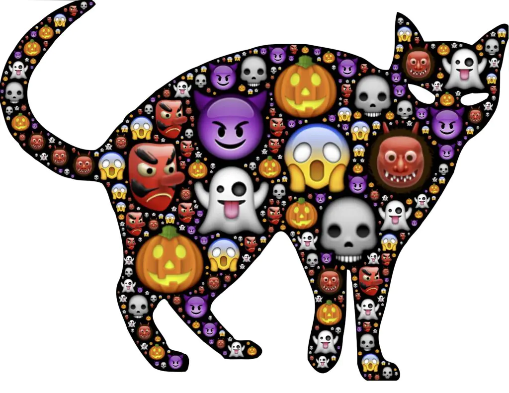 Halloween Emoji Black Cat | Printable Halloween Art 