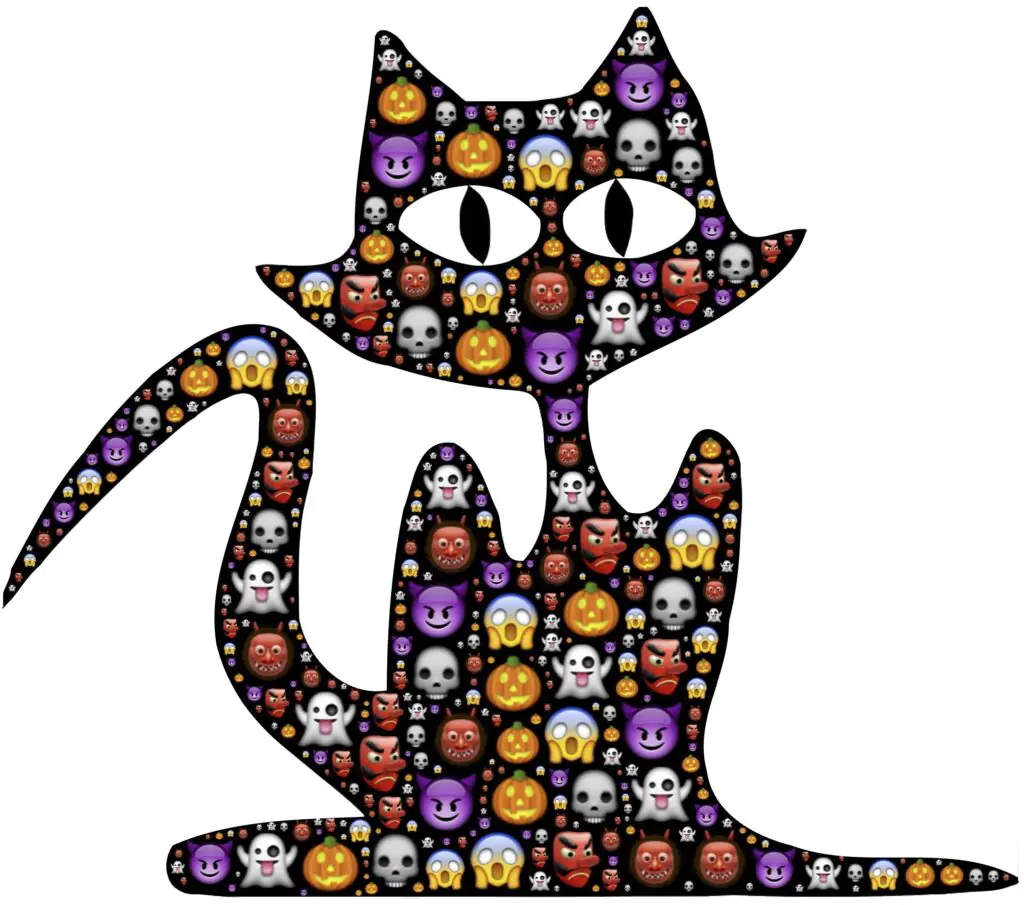 Halloween Emoji Black Cat | Printable Halloween Art 