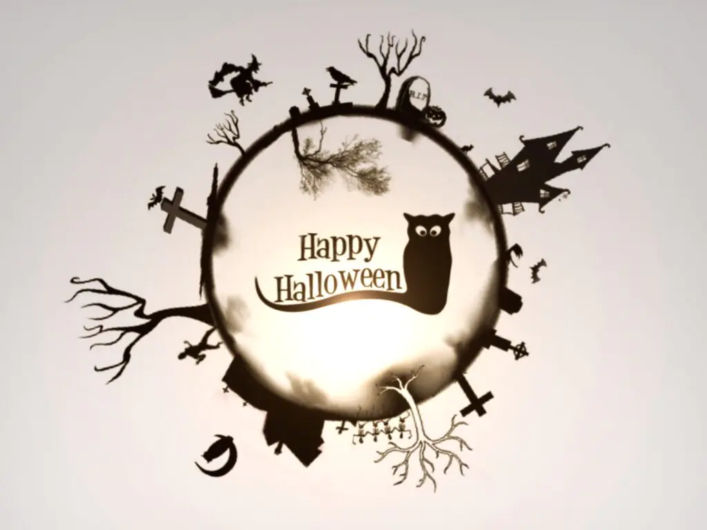 Happy Halloween Witch Cat Moon Sign