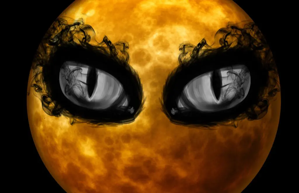Moon with Creepy-Eyes | Print Your Own Halloween Art 