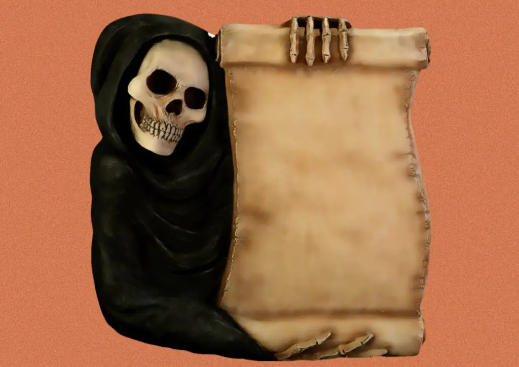 Skeleton Scroll Printable Halloween Sign or Invitation