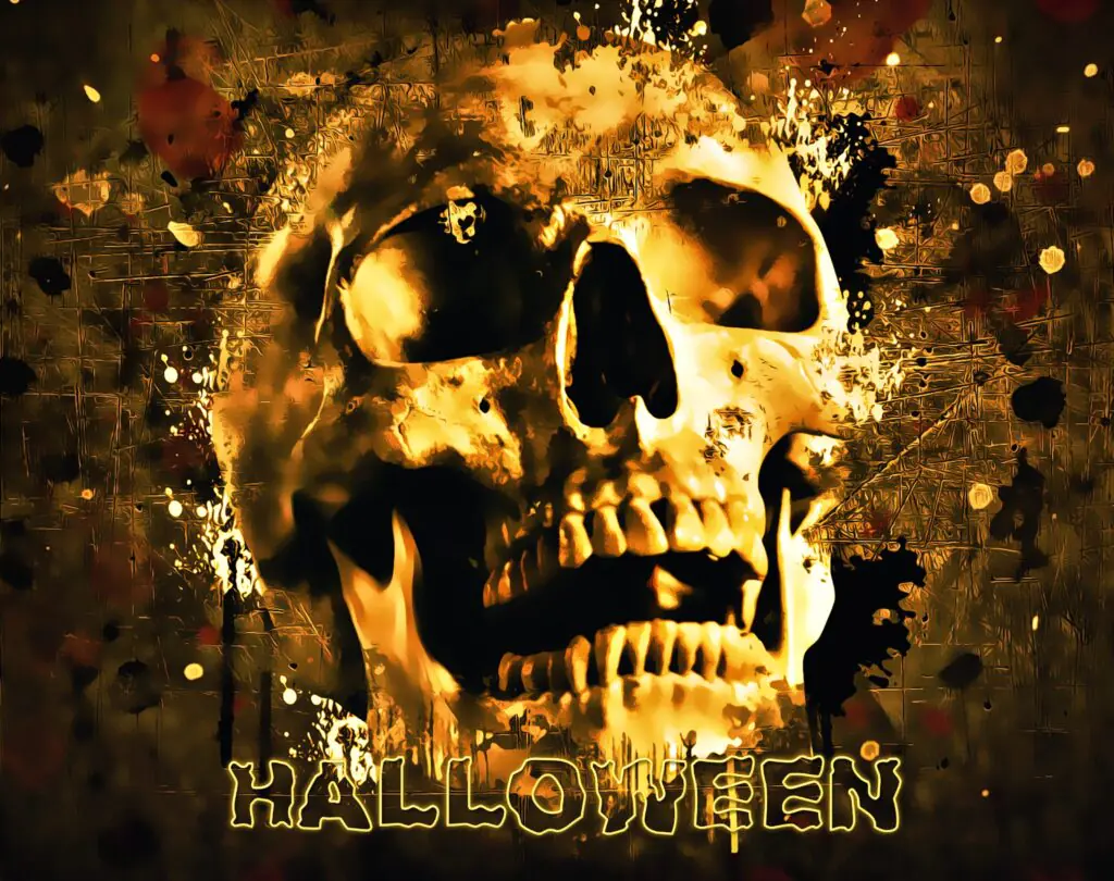 Splatter Skull Free Halloween Printable Sign