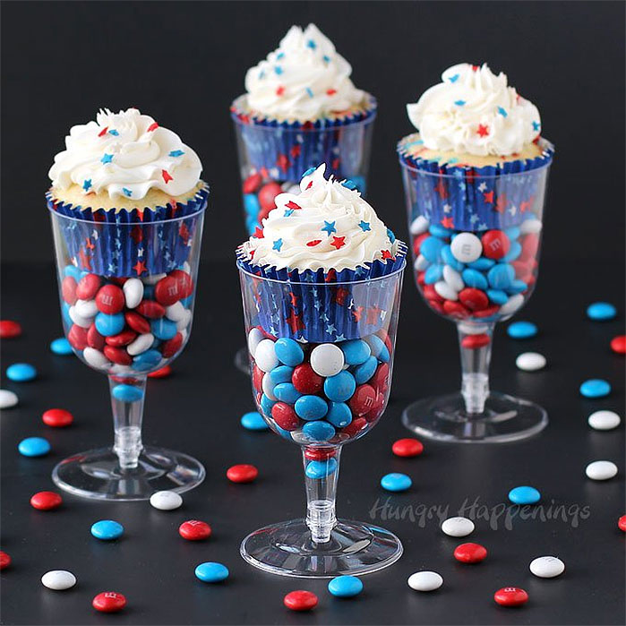 4th of July Cupcakes in a Wine Glass