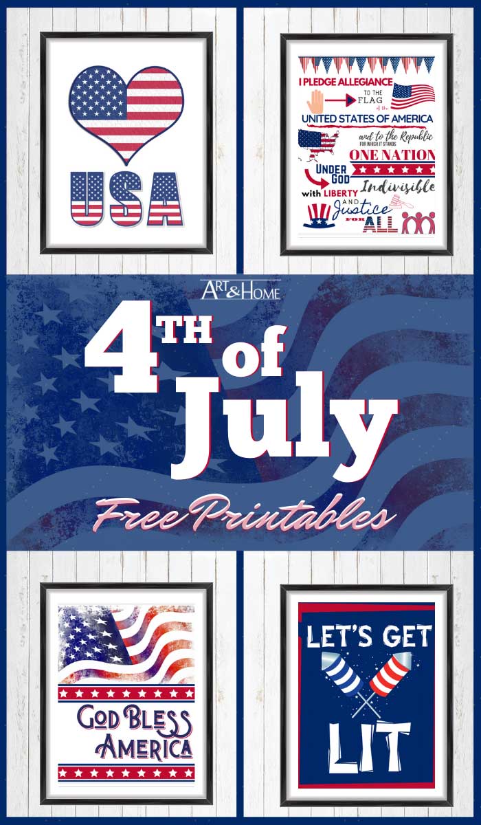 Fun &amp; Free 4th of July Printables | DIY Decor | Art &amp; Home