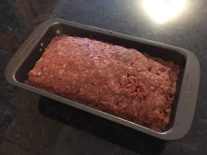 BBQ Meatloaf Recipe in Pan Ready for Baking