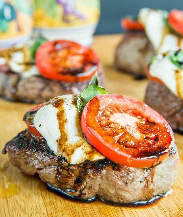 Italian Inspired Grilled Filet Mignon with Caprese
