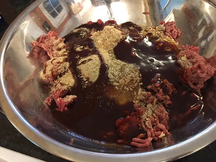 Making the Jim Beam Bourbon BBQ Meat Loaf Recipe Step 1
