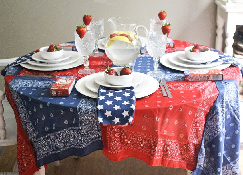 Red, White, and Blue Bandanna Tablecloth