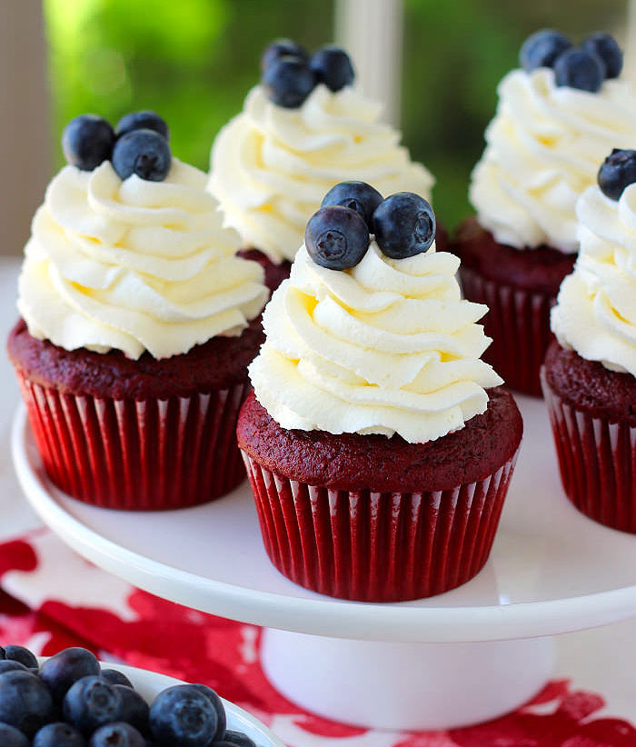 Red Velvet 4th of July Cupcakes