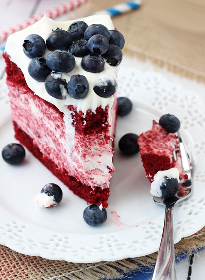 Red Velvet Ice Cream 4th of July Cake