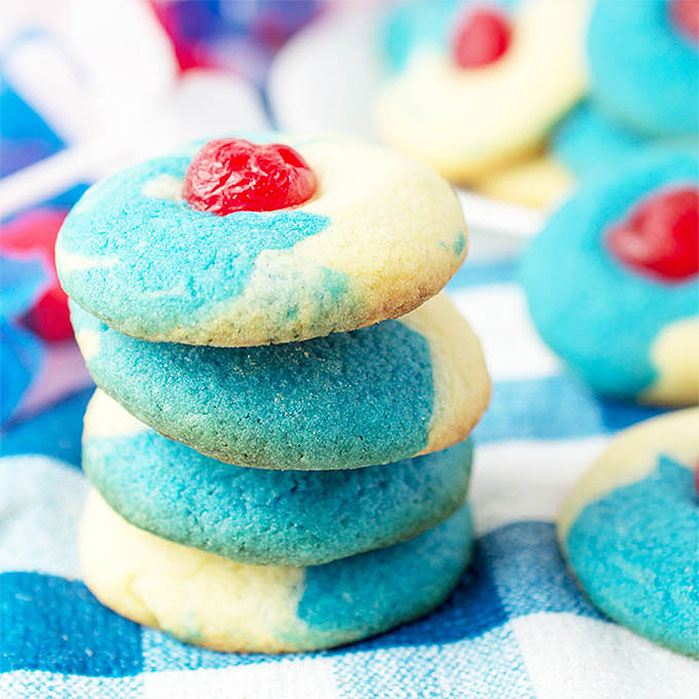 Red, White & Blue 4th of July Almond Cookies