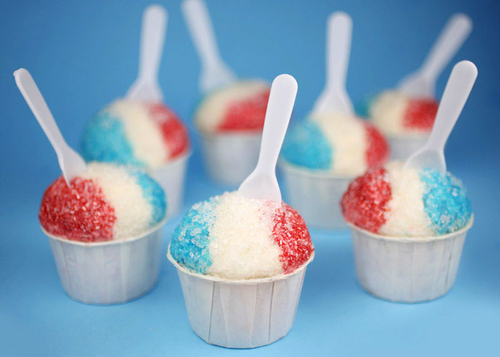 Red, White and Blue Cupcake Snow Cones
