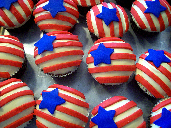 Stars and Stripes Fourth of July Cupcakes
