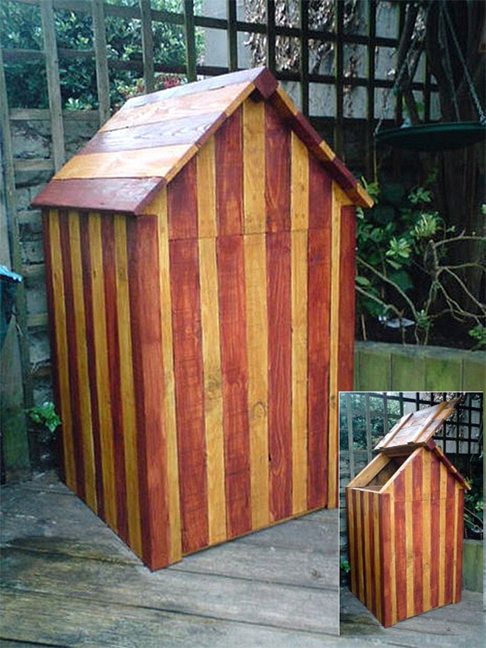 Striped DIY Compost Hut