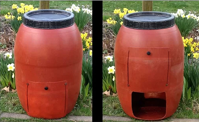 Upcycle Red Barrel Compost Bin