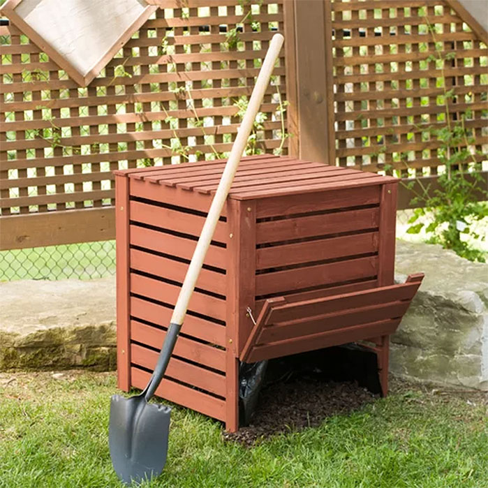 Wood Slat Outdoor Compost Bin