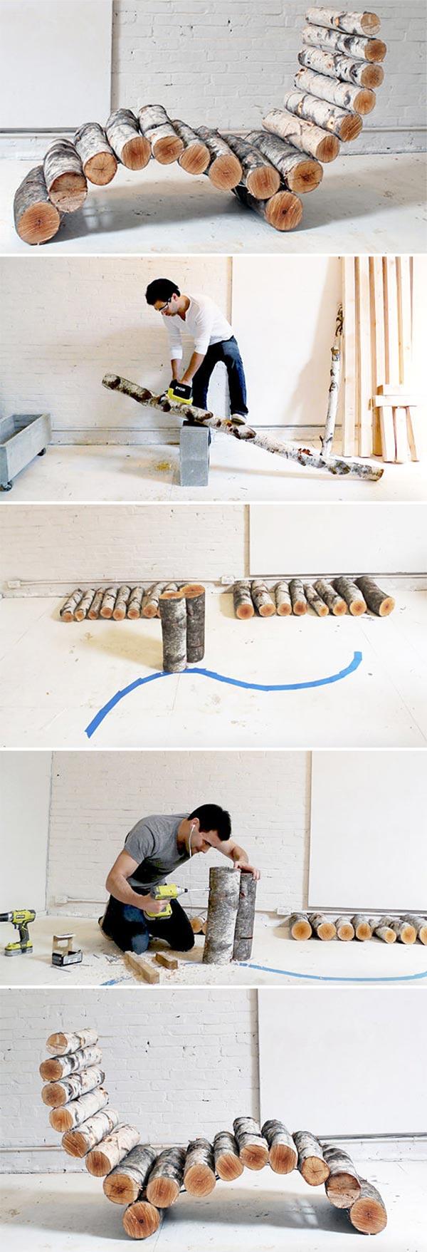 DIY Birch Outdoor Lounger