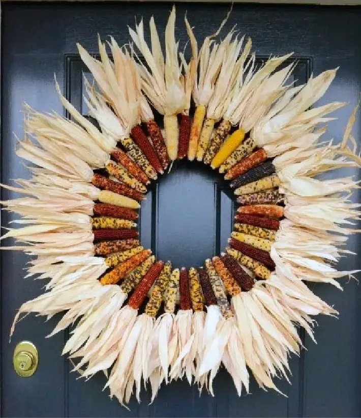 DIY Fall Indian Corn Wreath