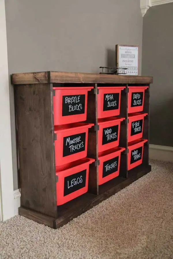 DIY Storage Bin Dresser