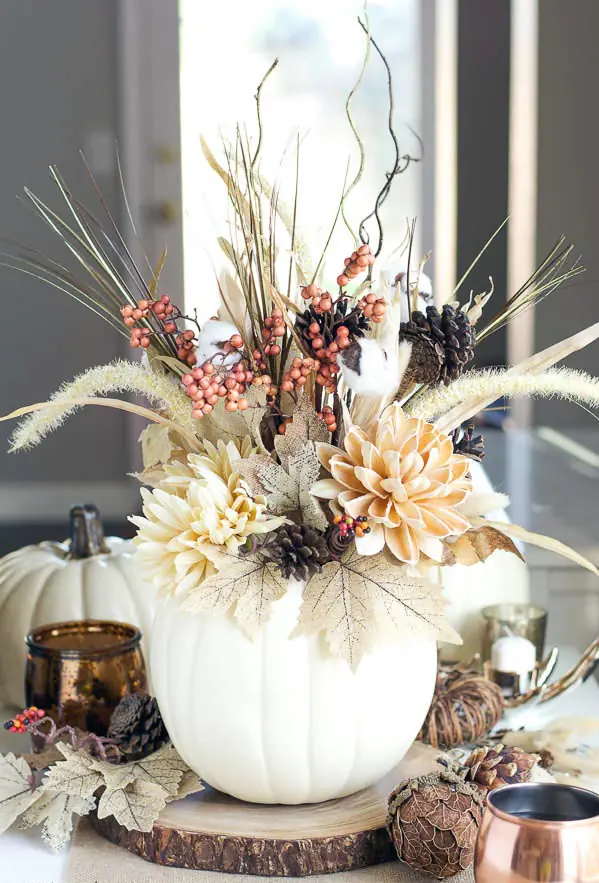 DIY White Pumpkin Vase
