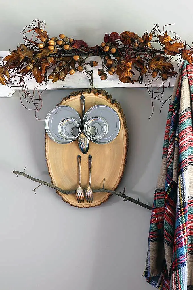 DIY Wood Slice Kitchen Owl