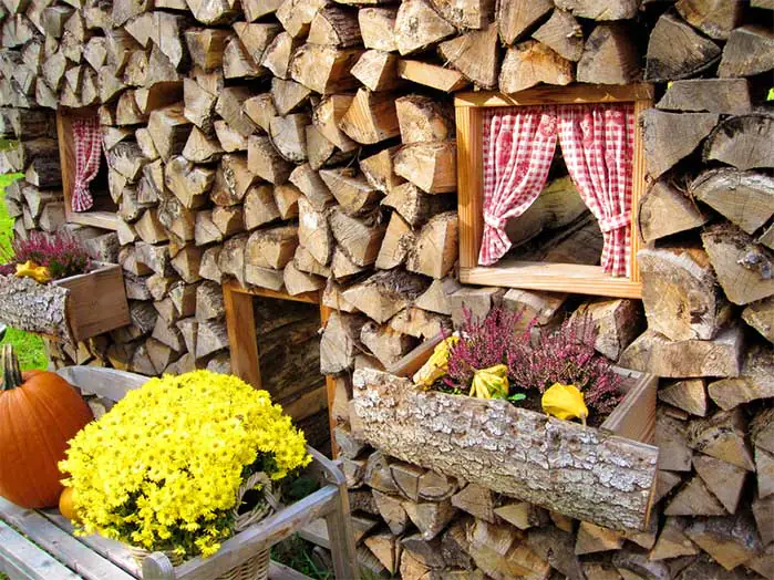 Decorative Wood Pile House 