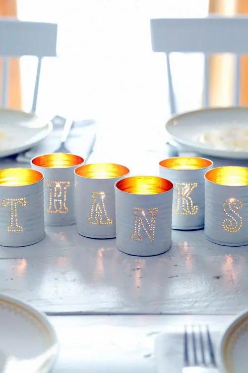 Easy Punched Tin Can Candle Holders