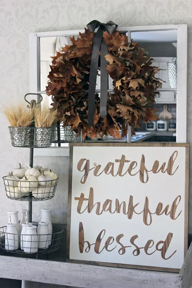 Grateful Thankful Blessed DIY Wood Sign