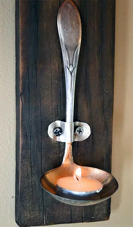 Ladle DIY Tea Light Candle Holder