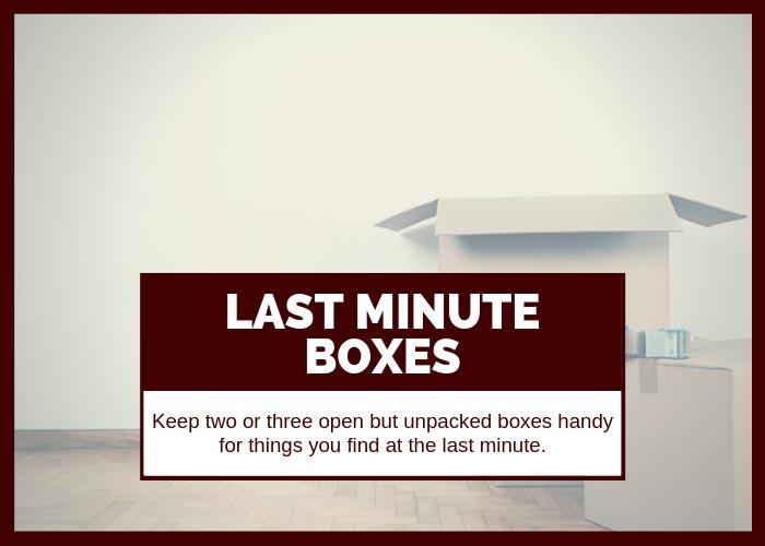 Moving Tip #20 Keep Last Minute Boxes Handy