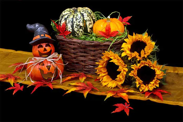 Pumpkins and Sunflowers Tabletop Display