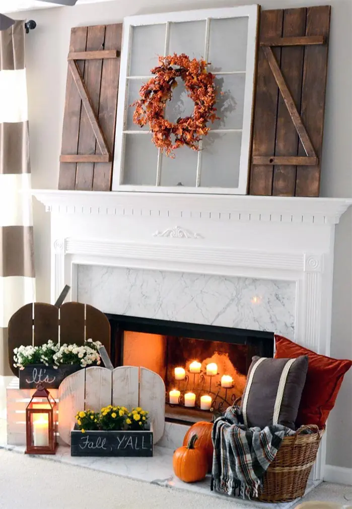 Rustic Wood Pumpkins & DIY Barn Wood Shutters