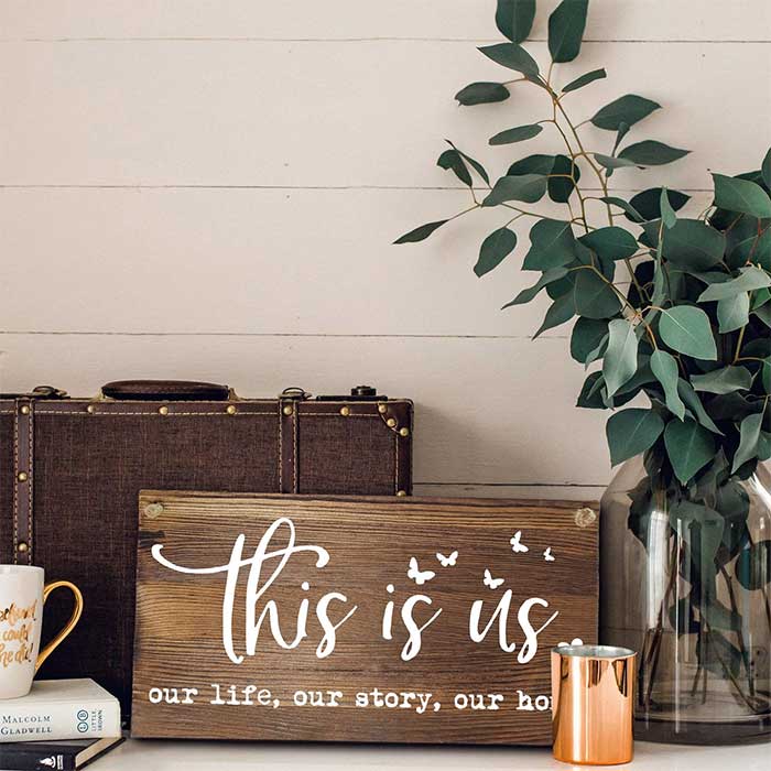 This is Us Rustic Solid Wood Couple Art Plaque