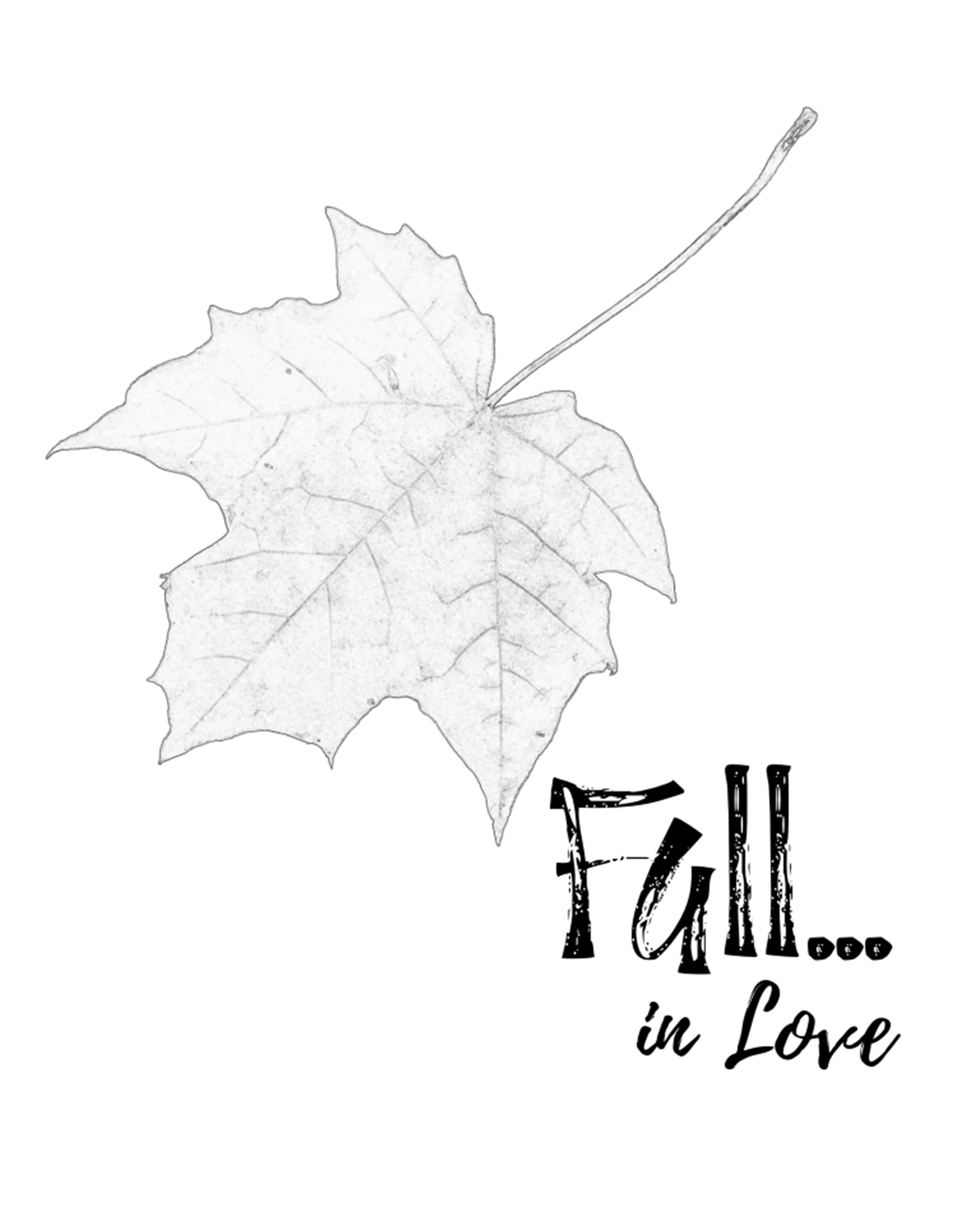 Fall in Love DIY Printable 8x10