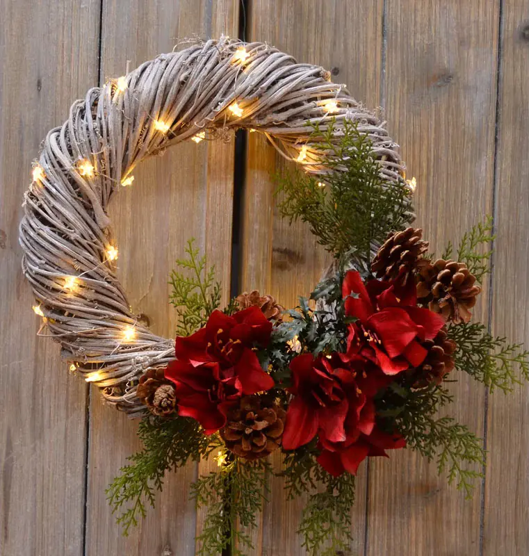 Amaryllis Grapevine Wreath
