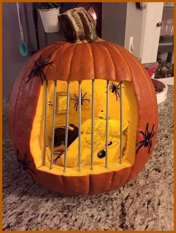 Creepy Room Vignette Pumpkin