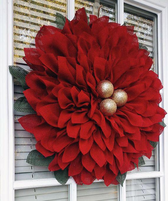DIY Oversized Poinsettia Wreath