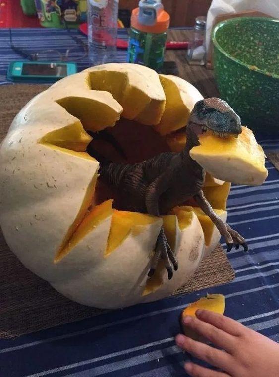 Hatching Dinosaur Pumpkin