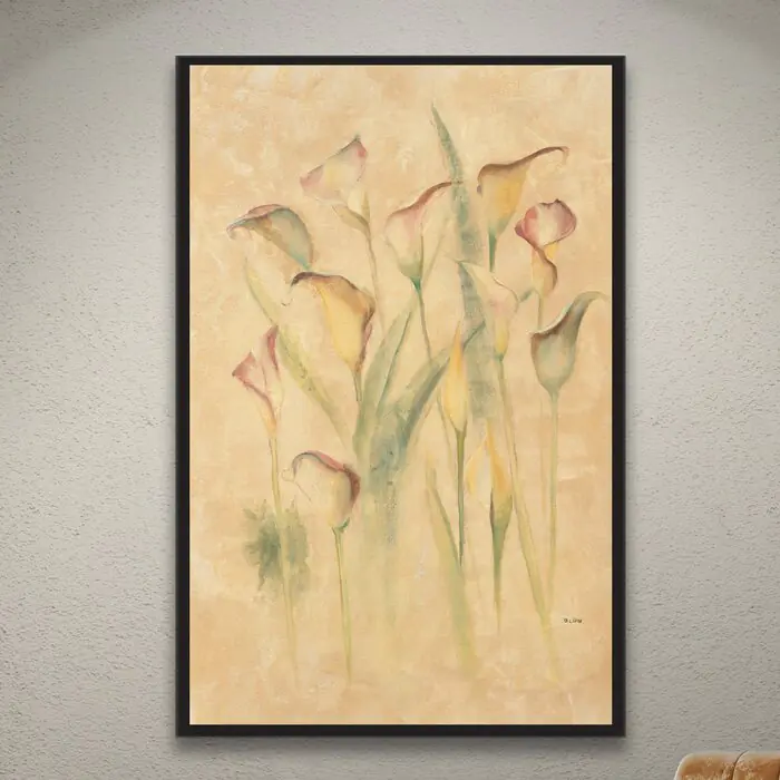 Blushing Calla Lilies Cheri Blum Wrapped Canvas Print