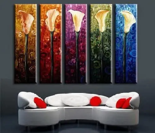 Calla Lily 5-Piece Rolled Canvas Modern Art Set